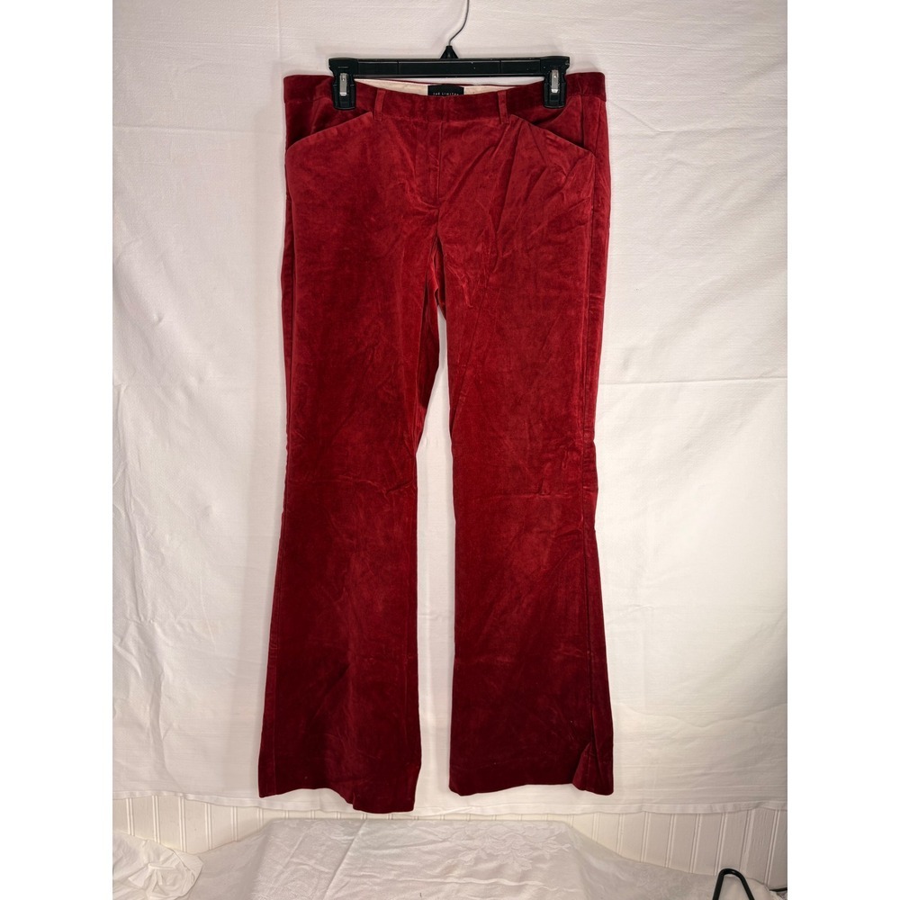 The Limited Red Velvet Drew Fit Trousers Size 8 Holiday Professional Pants